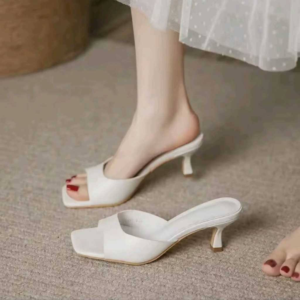 DIATA Sandal Heels Wanita Selop Mewah Pesta Sandal Hak Tinggi Kondangan Kekinian HighHeels