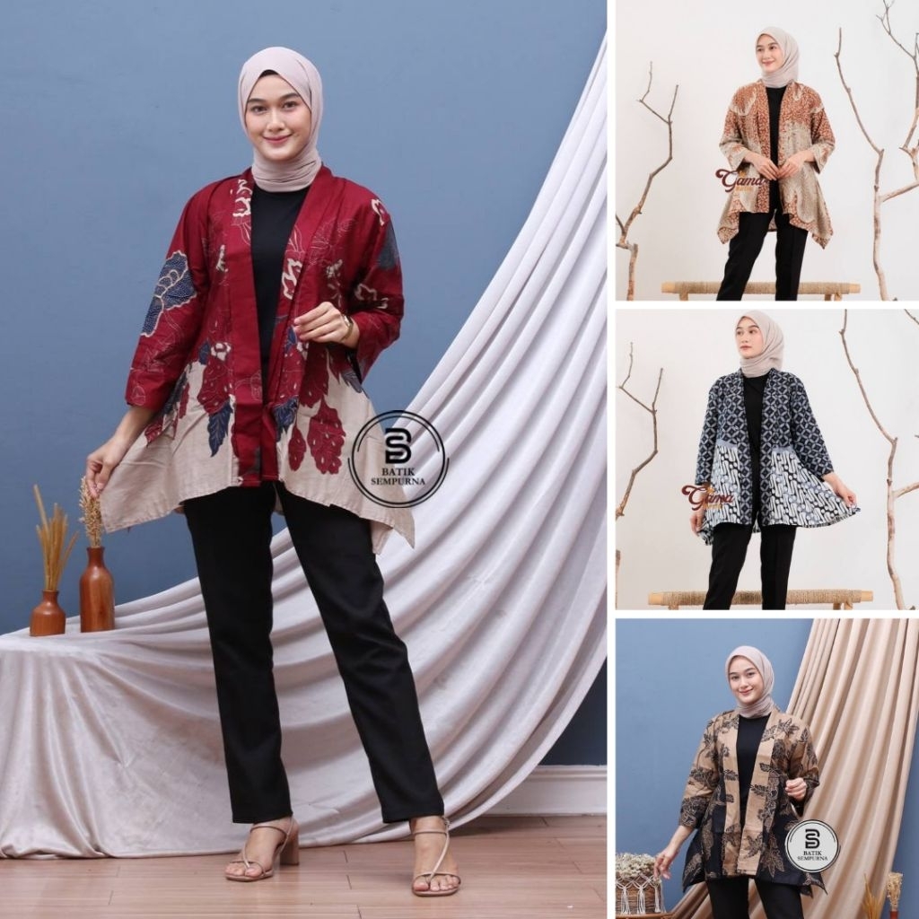 Blezer Batik Atasan Batik Wanita Modern Outer Batik Moder