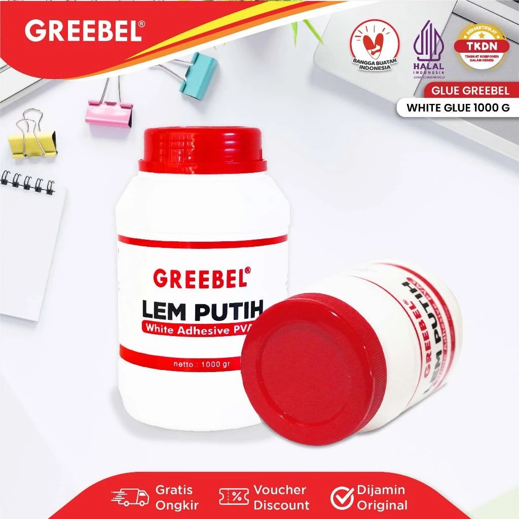 

[ 1 BOTOL ] LEM PUTIH GREEBEL 1 KG