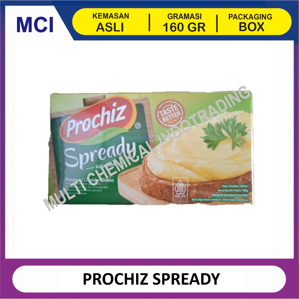 

PROCHIZ SPREADY CHEESE KEJU OLES LUMER TOPPING ISIAN FILLING PROCHEESE 160 GR