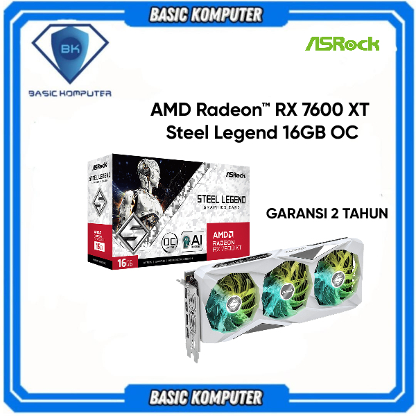 ASROCK AMD RADEON RX 7600 XT STEEL LEGEND 16GB  OC - RX7600XT