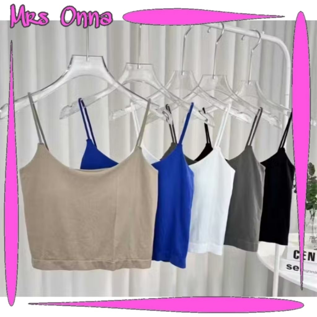 ONNA Bra Tanktop Tanpa Kawat Tali Spageti Croptop Model Korean Style BRA105