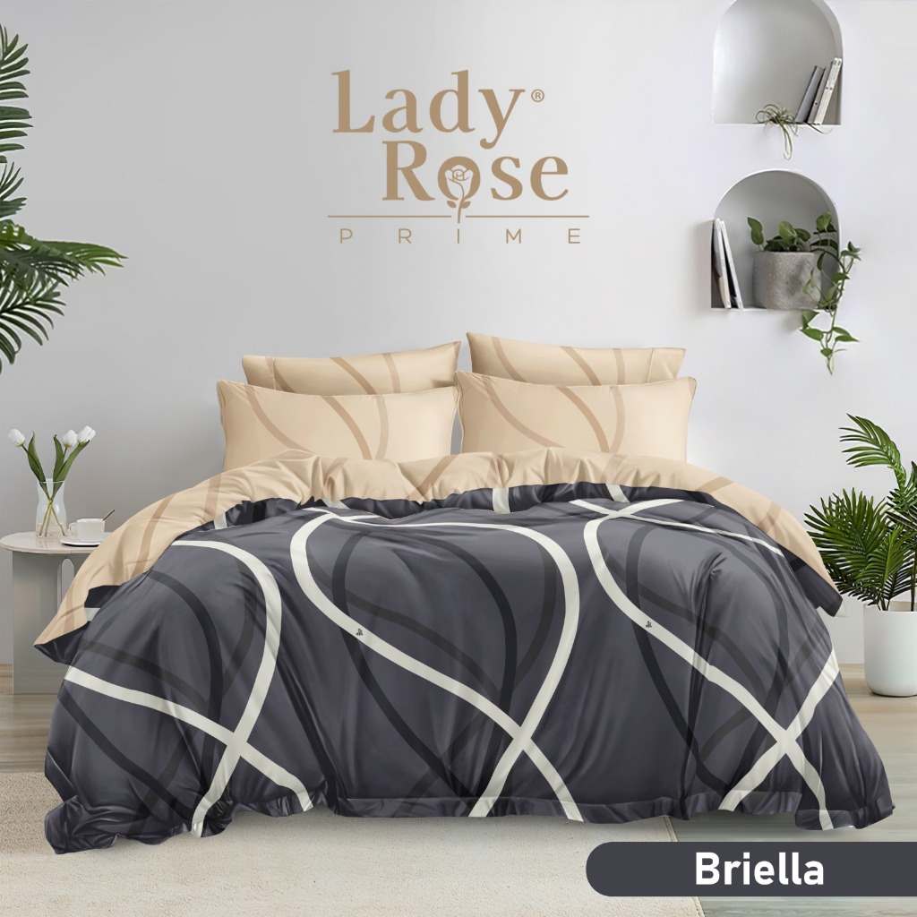 Bedcover Lady Rose Prime Rumbai - Ukuran Sprei Rumbai 180x200 Set Sarung Bantal Guling