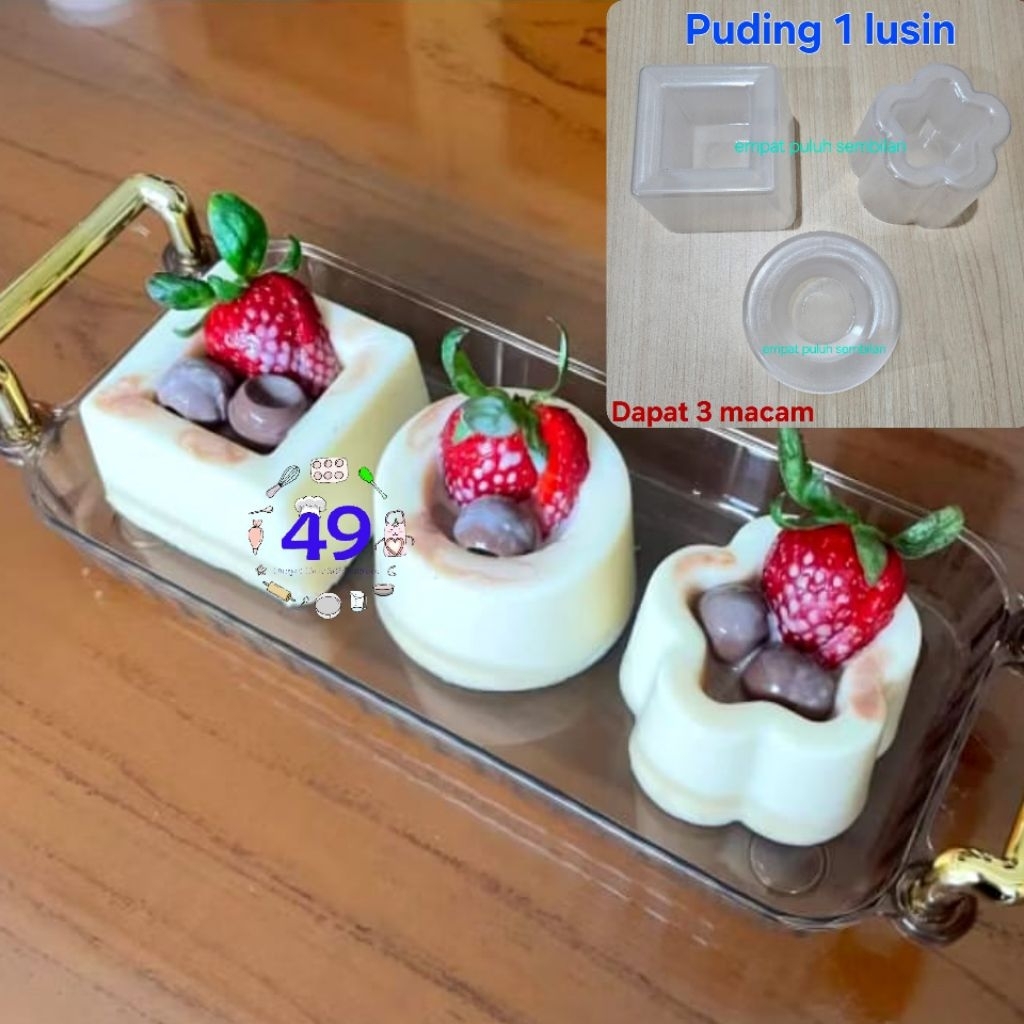 1Lusin Cetakan Puding Nest Mini Fla Kotak Bintang Bulat - Cetakan Puding Mangkok Agar Buah Jelly