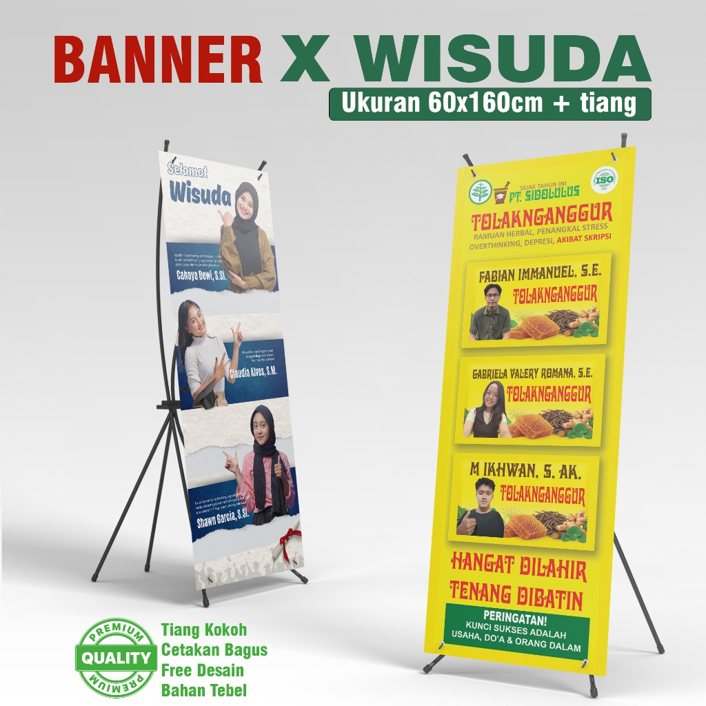 banner wisuda custom desain gratis jasa cetak x banner wedding cetak x banner unik x banner keren