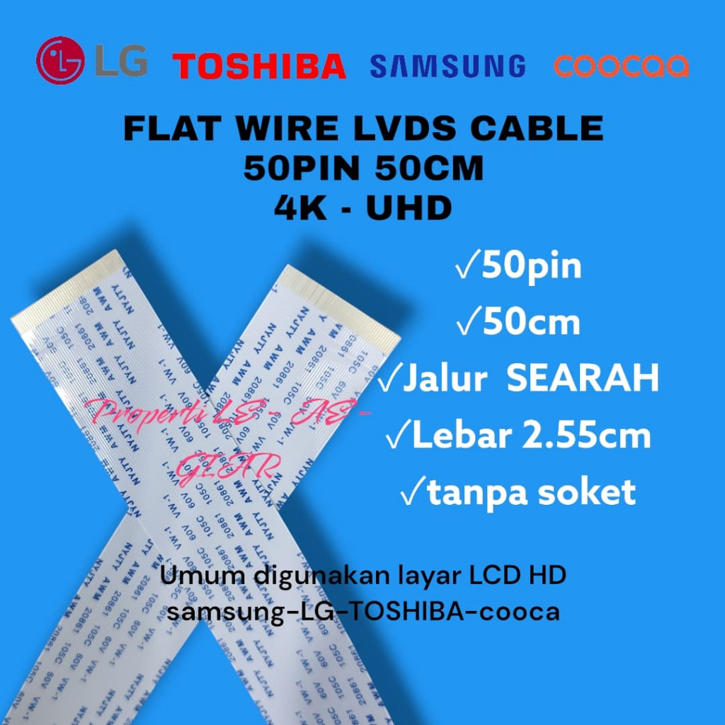 LVDS 50PIN CABLE FLAT WIRE FFC SOFT CABLE 50PIN  SEARAH 50CM 50 PIN KABEL PANEL LCD LED TV HD UHD FH