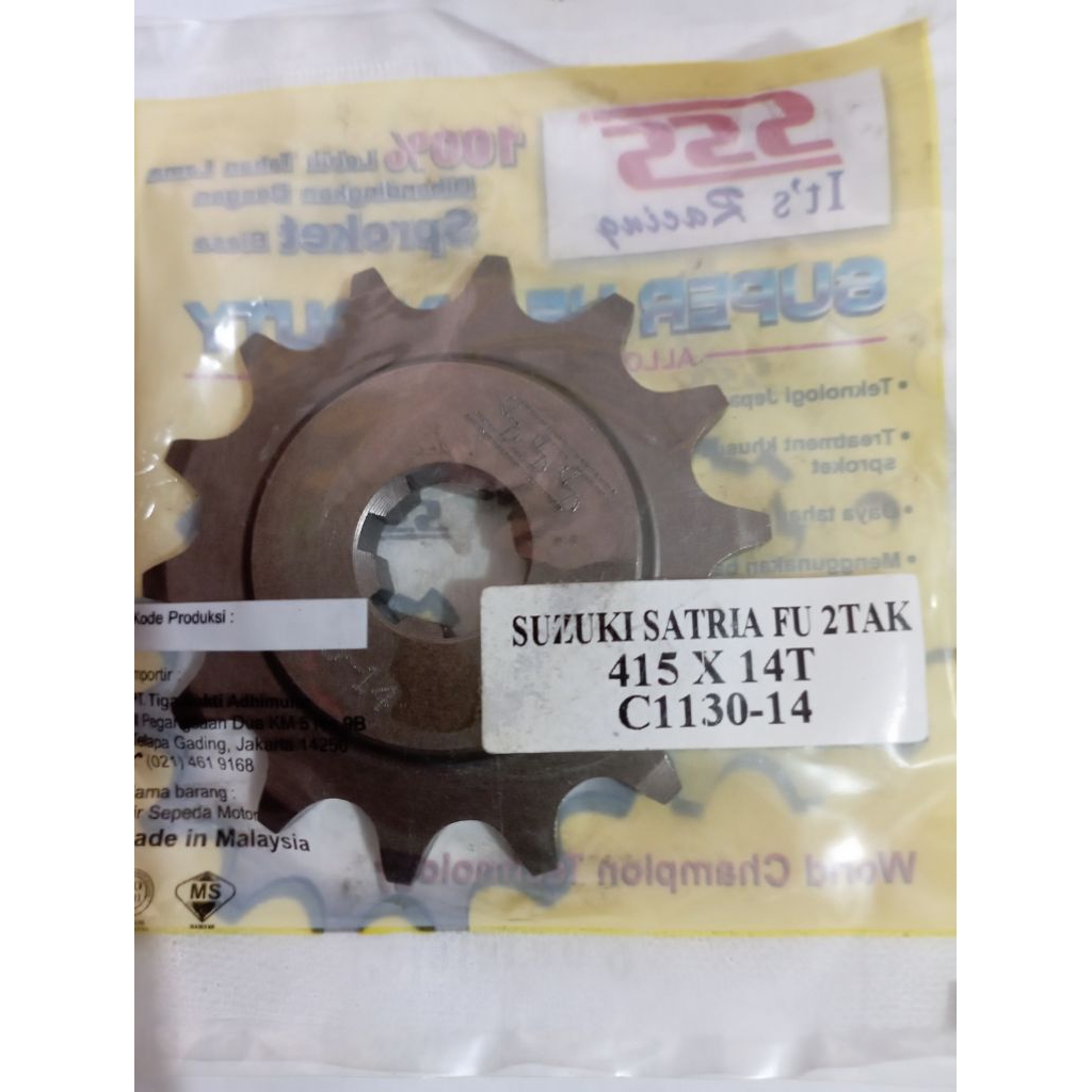 Gir Fu 2tak 415 14 Gear depan Satria Fu 2 tak Original sss