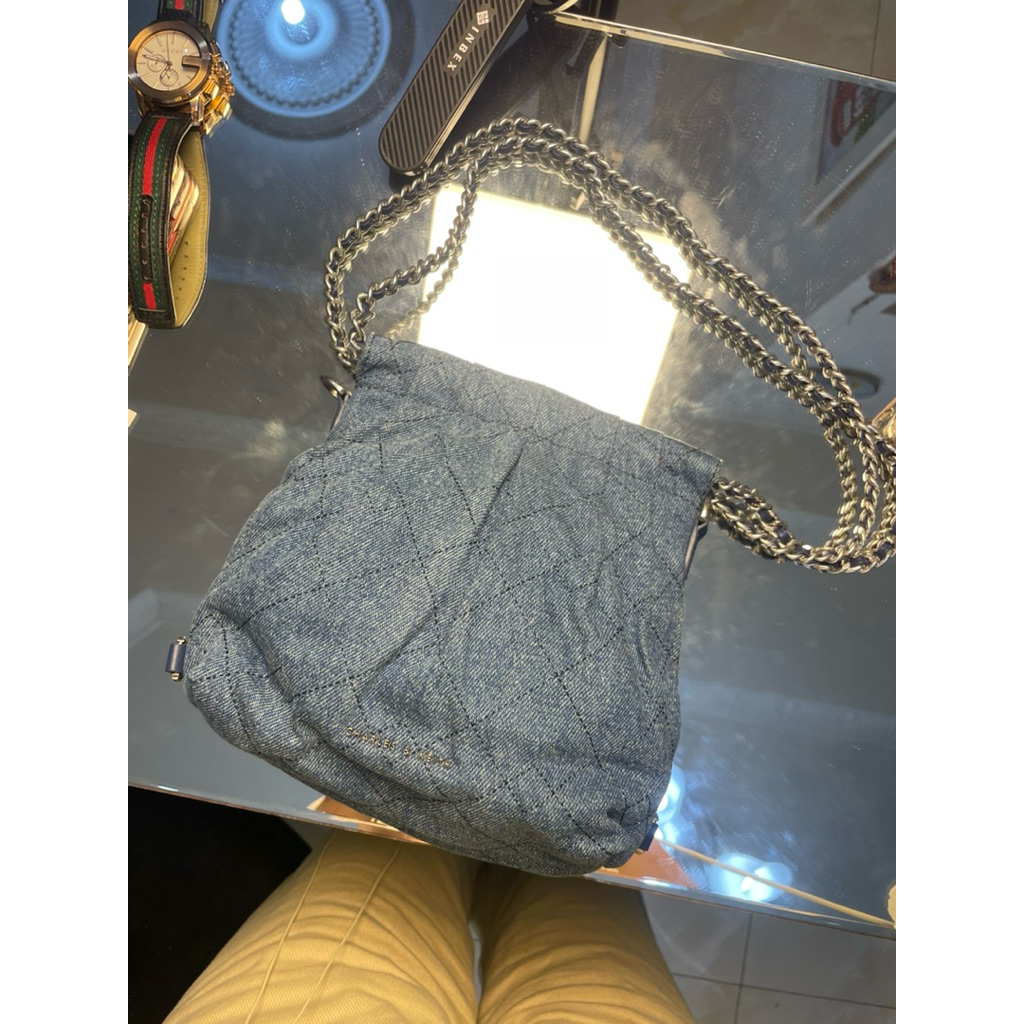 ck denim shoulder bag split pay