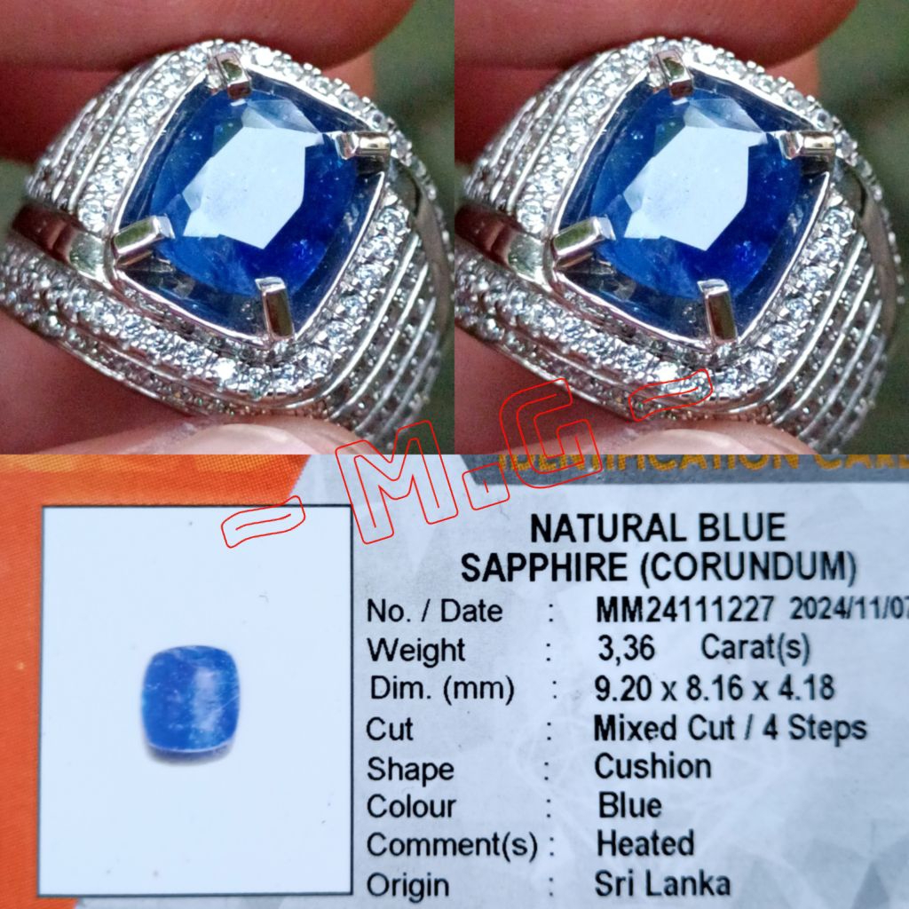NATURAL BLUE SAPPHIRE SRI LANKA MEMO KGL