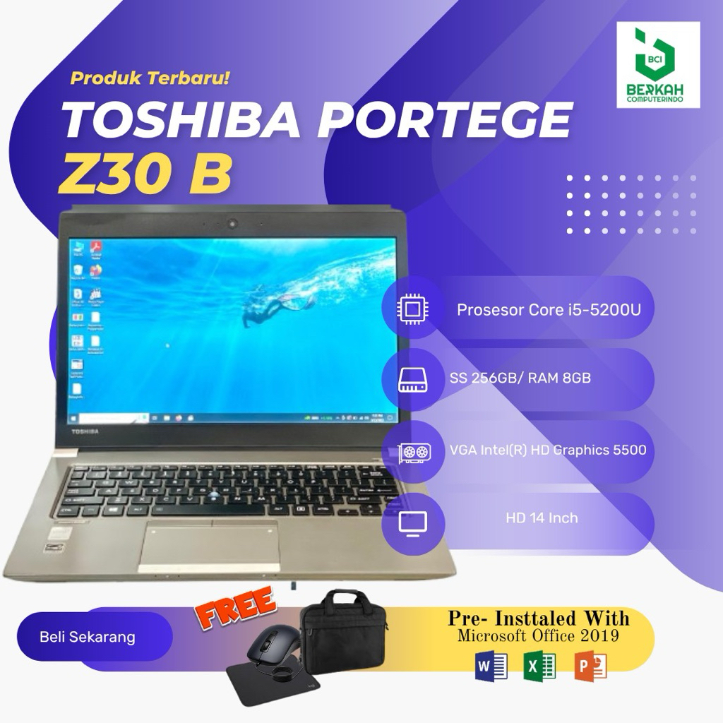 Laptop Toshiba Portege Z30 B Core i5 gen 5 RAM 8GB SSD 256GB