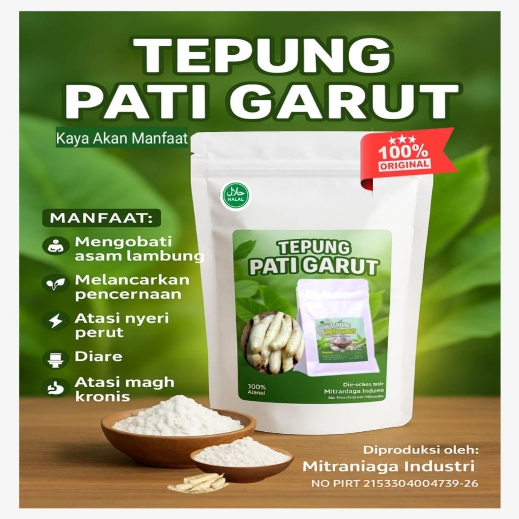 

Tepung Pati Garut Irut.500 gr serbaguna asam lambung