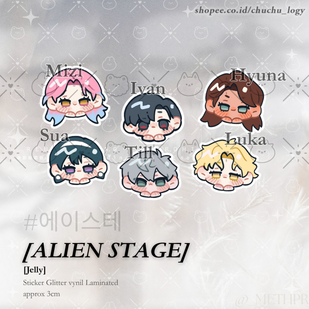 

Alien Stage [Jelly] Mizi Sua Till Ivan Hyuna Luka sticker vinyl glitter laminated - Mthpr