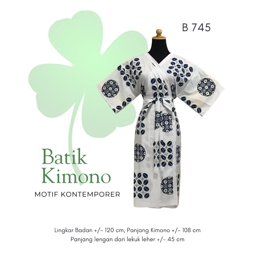 Kimono Batik dasar putih