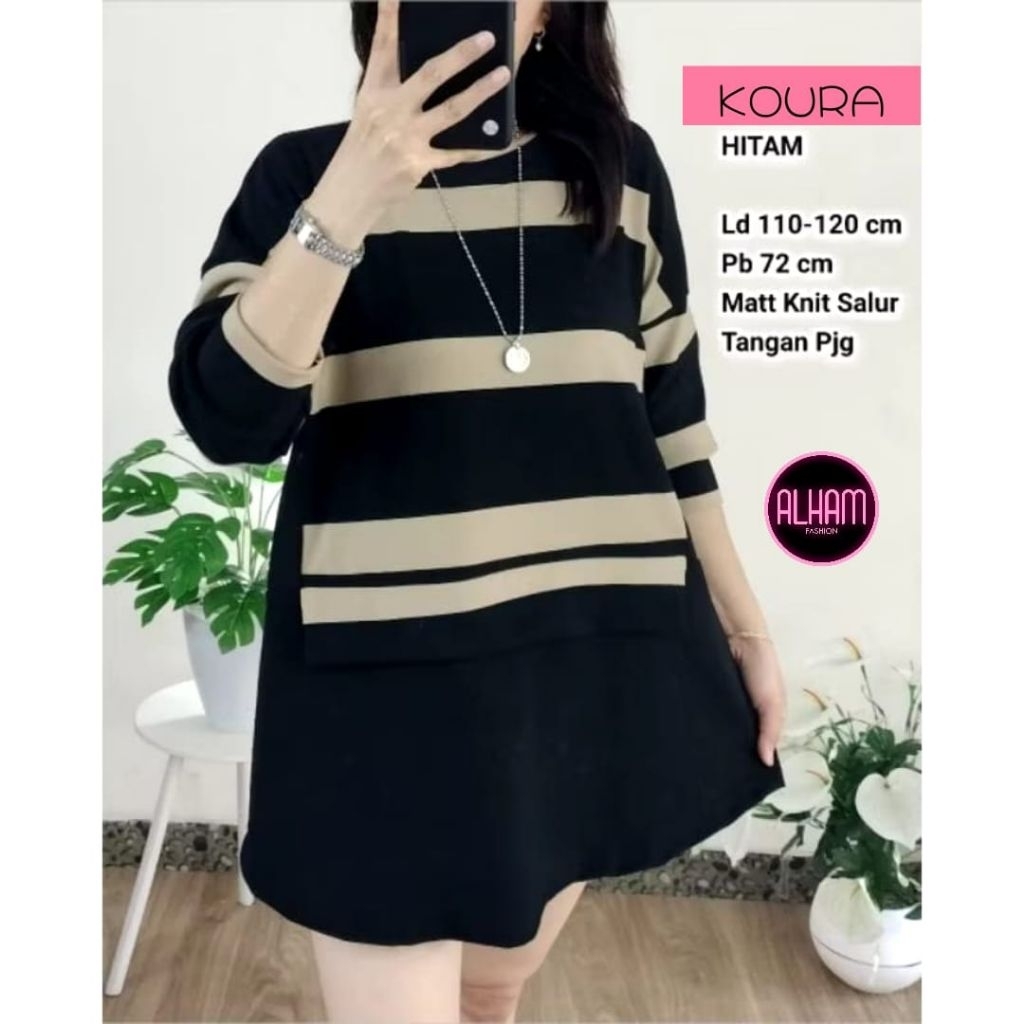 Atasan wanita Knit jumbo big size blouse. Blus rajut tebal premium import terbaru. Koura
