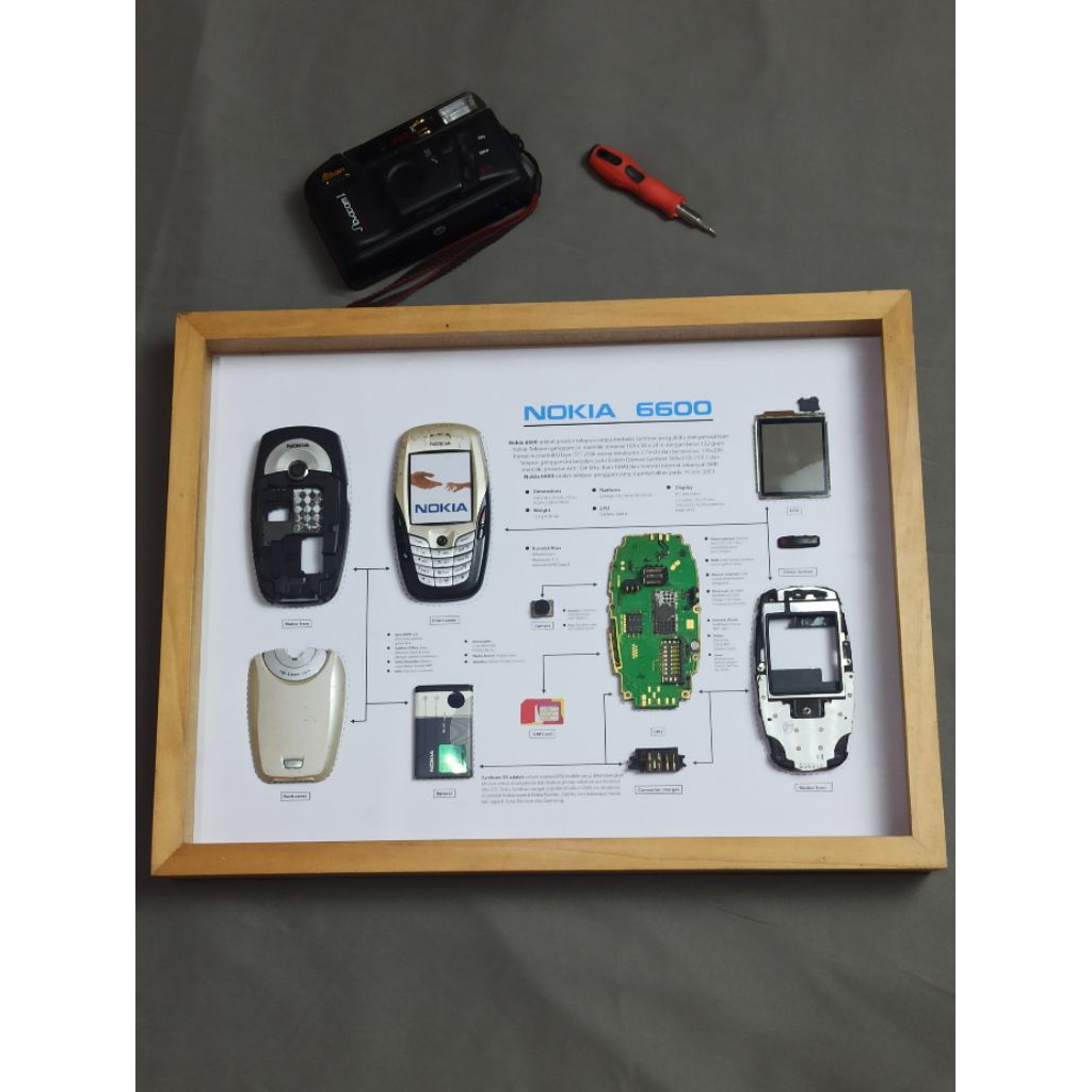 hiasan dinding dari hp jadul Nokia 6600