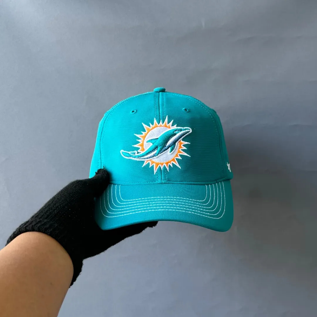 Topi Flexfit Baseball Hockey NFL Unisex Pria Wanita NHL - MIAMI DOLPHINS - 47 Cap Tosca