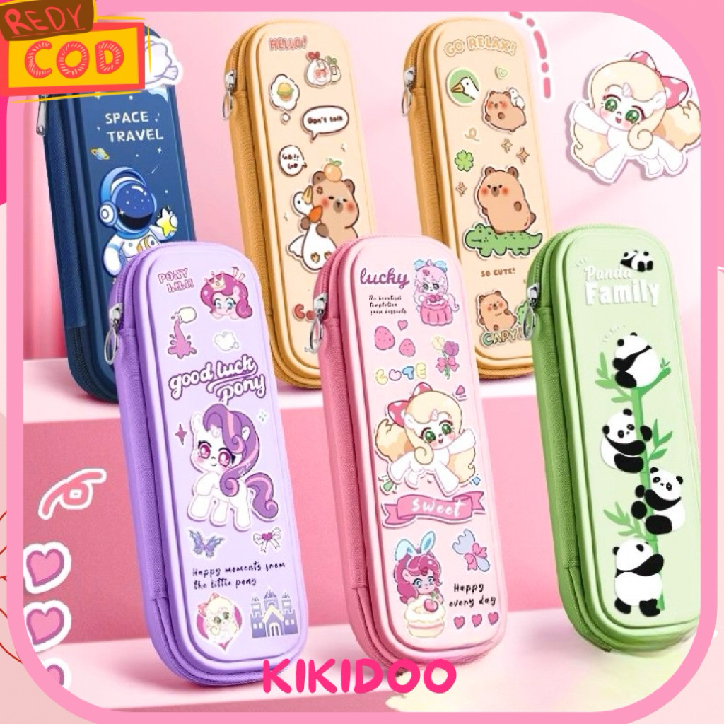 

Kikidoo Kotak Pensil Waterproof Motif Capybara Hard Case Kapasitas Besar & Anti Air