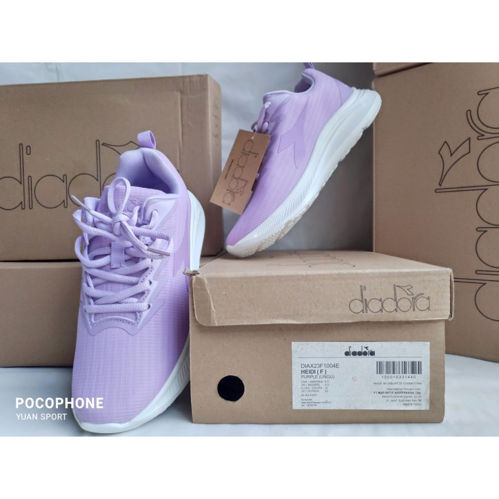Yuan - Sport - Original - Sepatu - Running - Diadora - Heidi - Purple