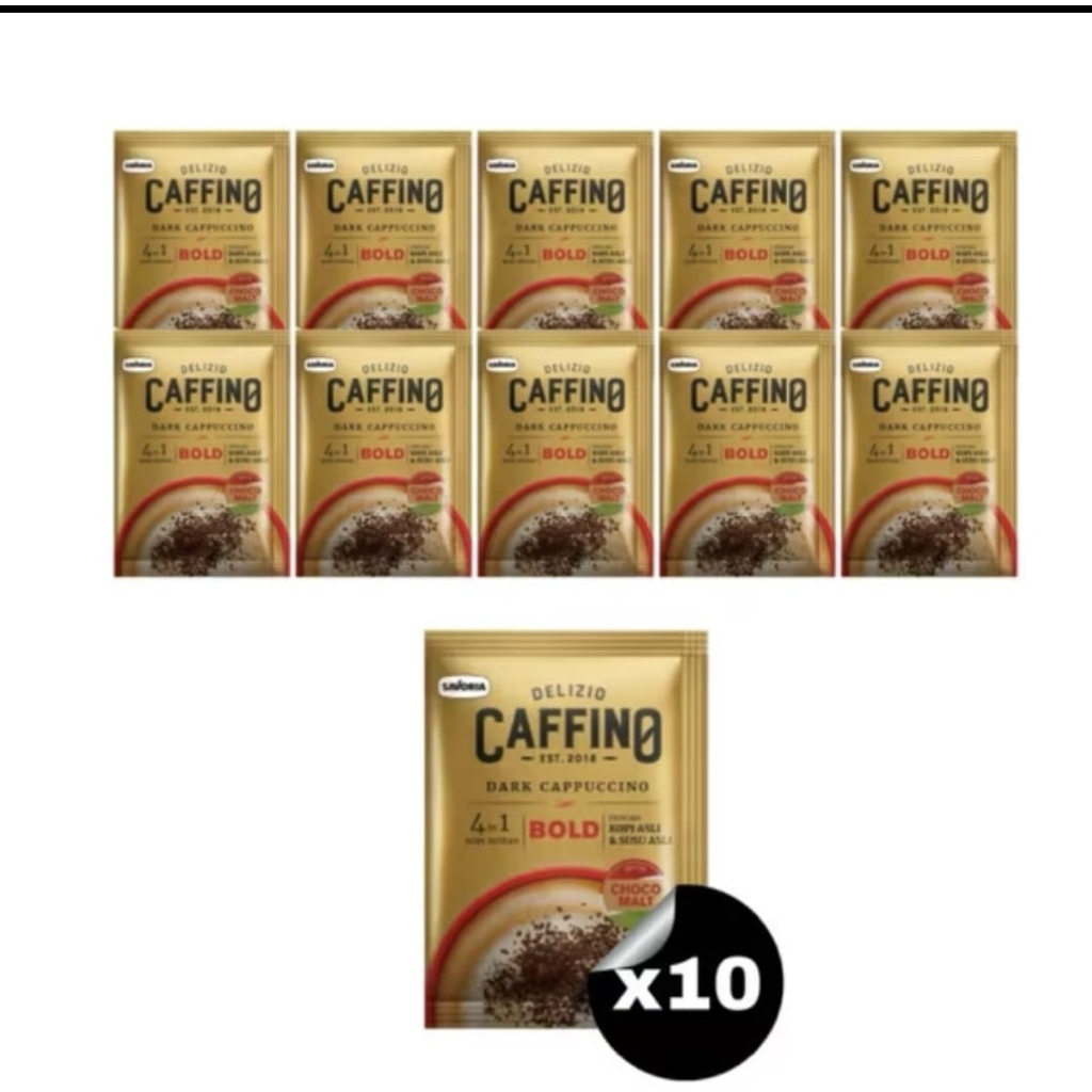 

caffino bold kopi dark cappucino 4in1 isi 10 sachet