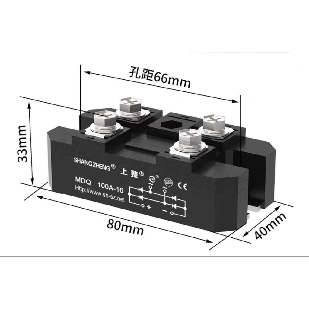 SHANG ZHENG Single Phase Bridge Rectifier MDQ-60A , 100A, 150A, 200A, 250A, 300A, 400A, 500A, 600A, 