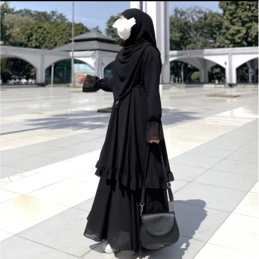 Gamis Malaysia Zyla Dress Cerruty Bebydoll Baju Lebaran Wanita Terbaru