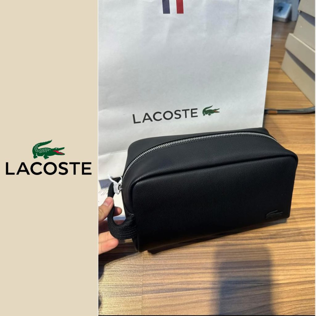 LACOSTE Men Classic Toiletry Bag / Clutch Bag - Dark Blue