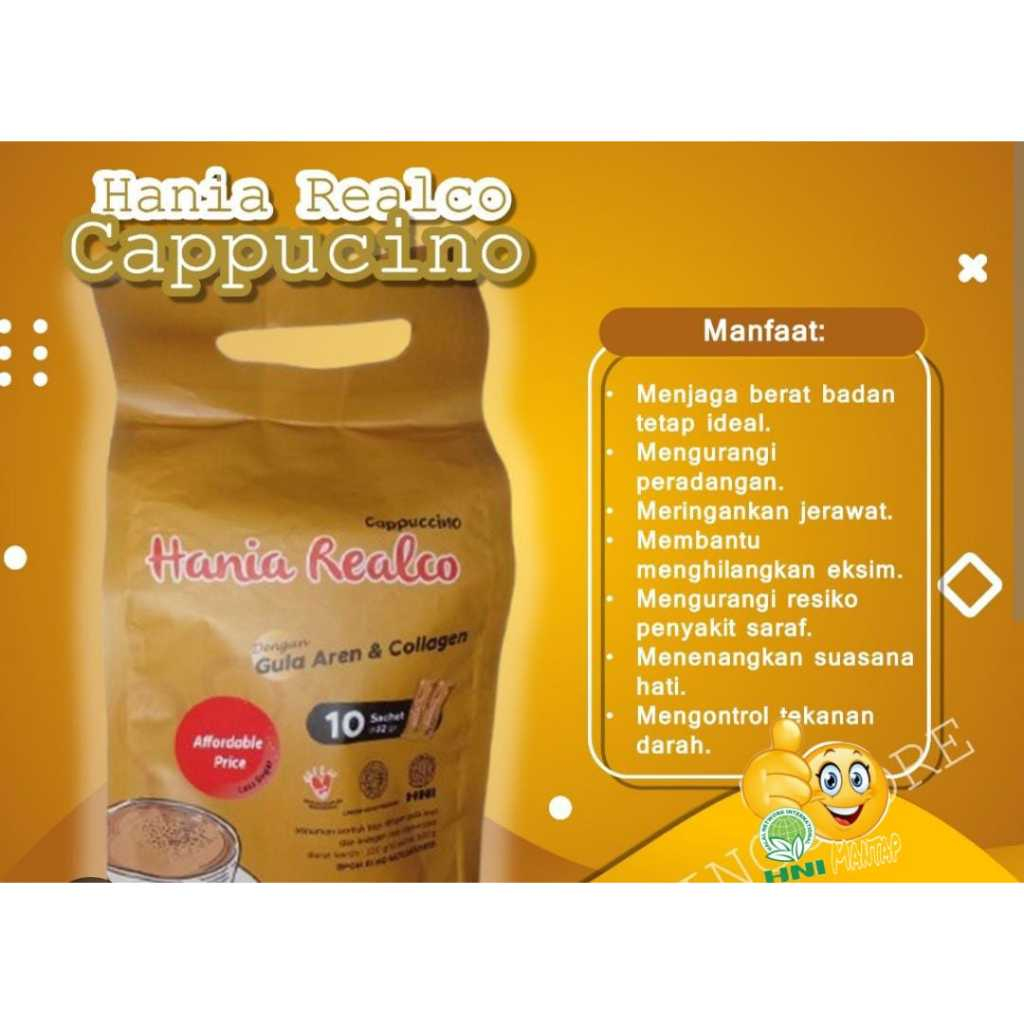 

Hania Realco Cappucino HNI HPAI (Kopi Coffe dgn Gula Aren dan Collagen)