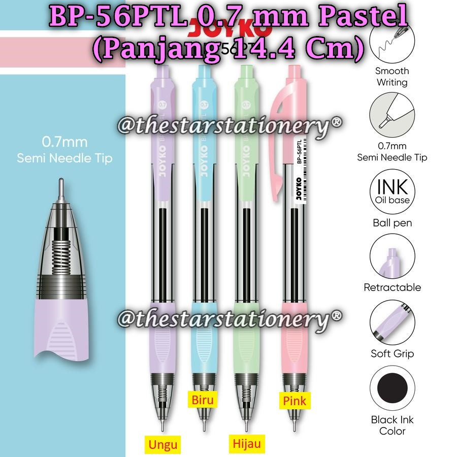 

(1 Biji) Bolpen JOYKO BP-56PTL 0.7 mm Hitam / JOYKO Ball Pen Pulpen Pena BP-56PTL (1 Biji)