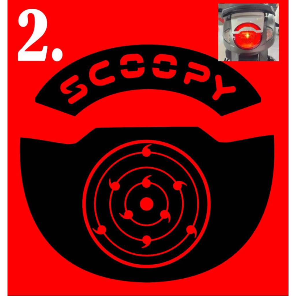 stiker cutting stiker variasi bergambar lampu belakang Scoopy terbaru