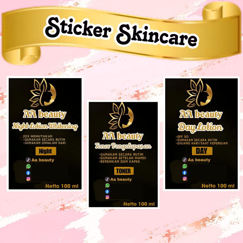 

(ISI 100 PCS) STICKER LABEL SKINCARE HANDBODY LOTION CUSTOM