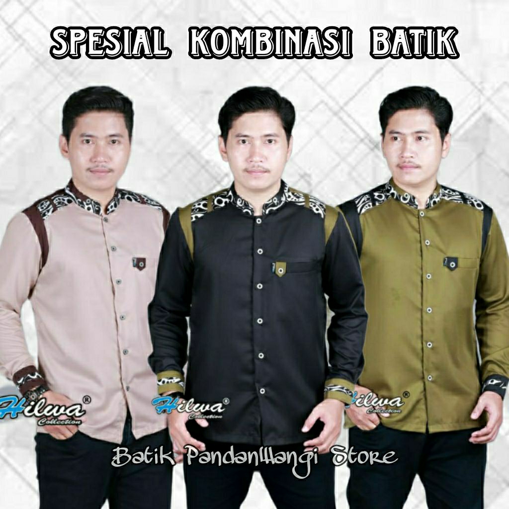 KEMEJA BAJU KOKO SPESIAL BATIK Baju Muslim Pria Lengan Panjang Koko Hadroh Model Terbaru Motif Tandu