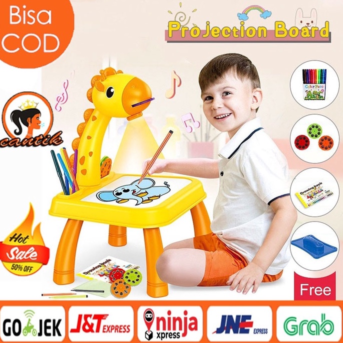 

KODE G16Y HC Meja Belajar Gambar Meja Gambar Anak Proyektor Meja Belajar Anak Mainan Edukasi Melukis Mewarnai