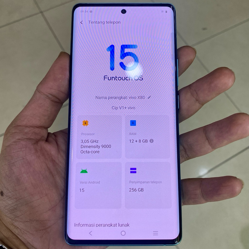 vivo x80 dimensity 9000 ram 12 / 256 resmi full ori