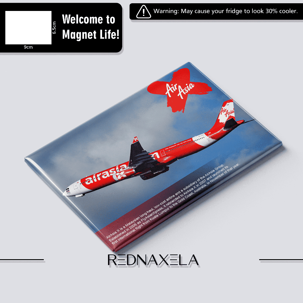 Magnet Kulkas - Air Asia X Glossy Fridge Magnet Collection Souvenir Gift