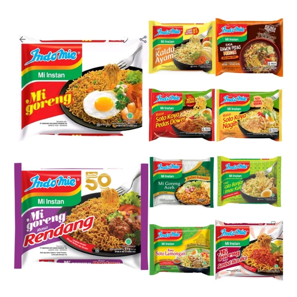 

Indomie Mie Instan Semua Varian Rasa Goreng Dan Kuah