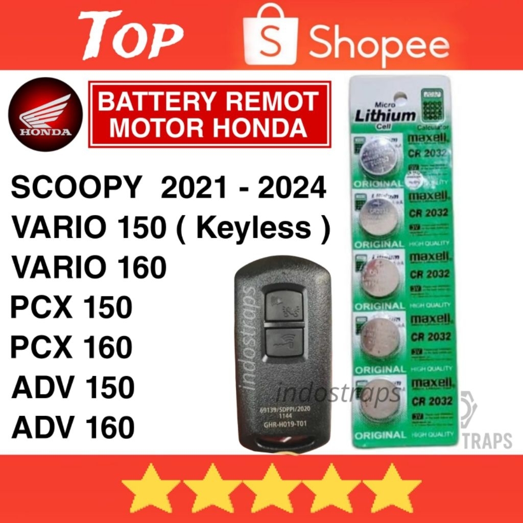 Baterai Remote Motor PCX 150 160 VARIO 150 160 Batre Remote Kayless ADV 150 160 NEW VARIO 125 SCOOPY