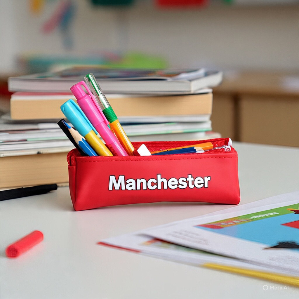 

Tempat pensil Custom - Logo MNCHTR Merah Lokal termurah