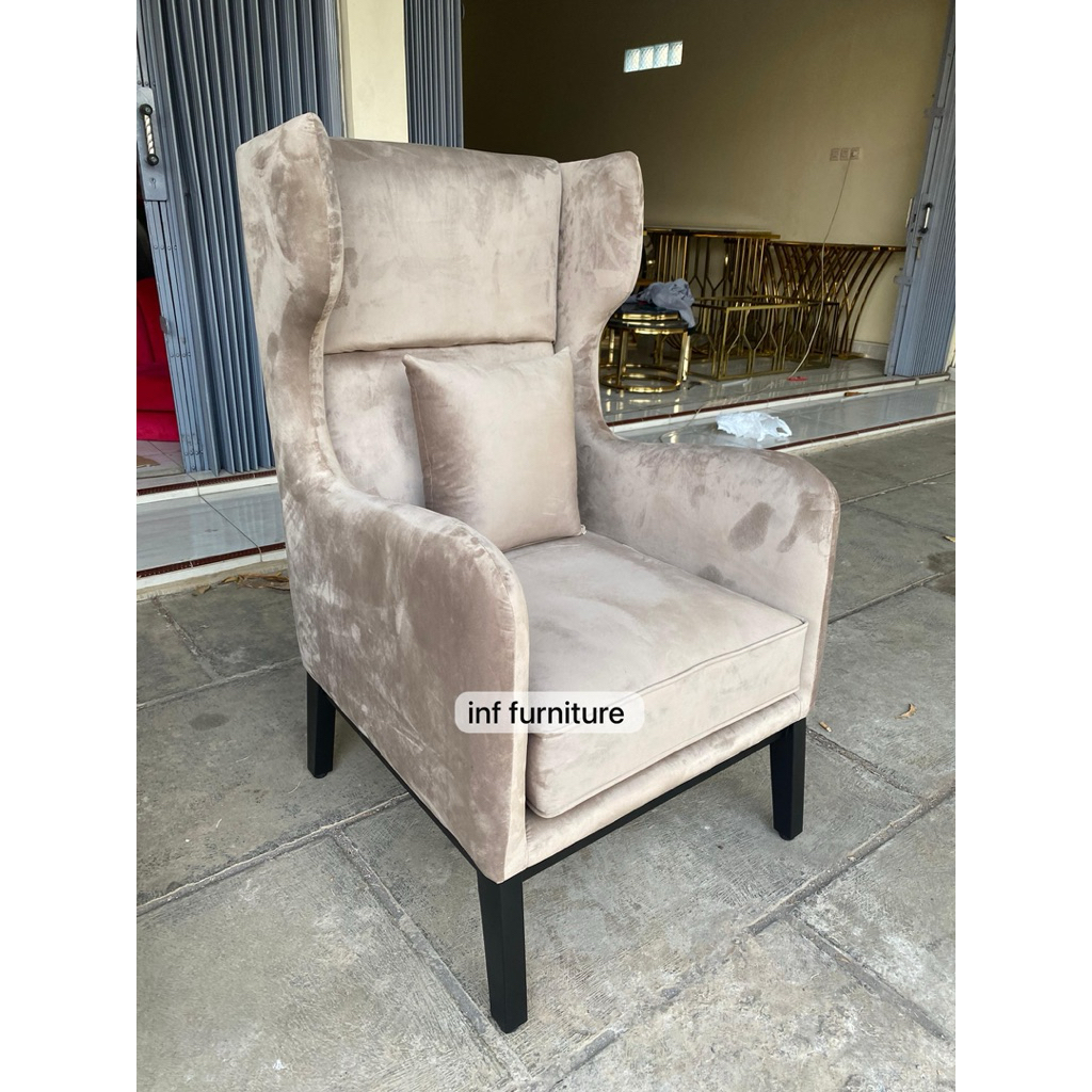 wing chair premium sofa single sofa wing chair modern minimalis