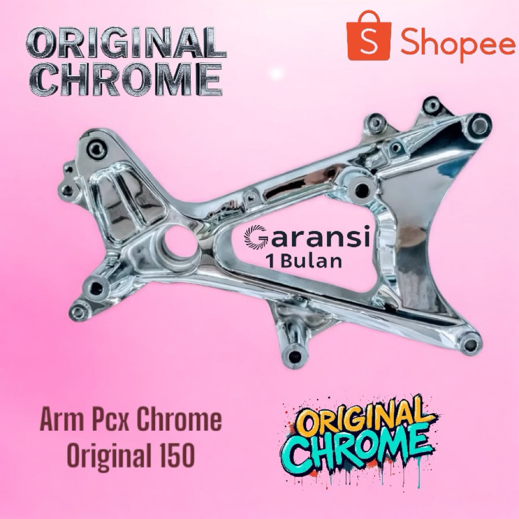 Arm Chrome Original Pcx 150 Asli Ahm Honda, Bergaransi 1 Bulan