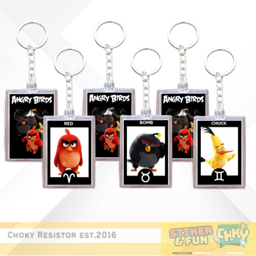 Gantungan Kunci Kotak Akrilik Keychain ANGRY BIRDS