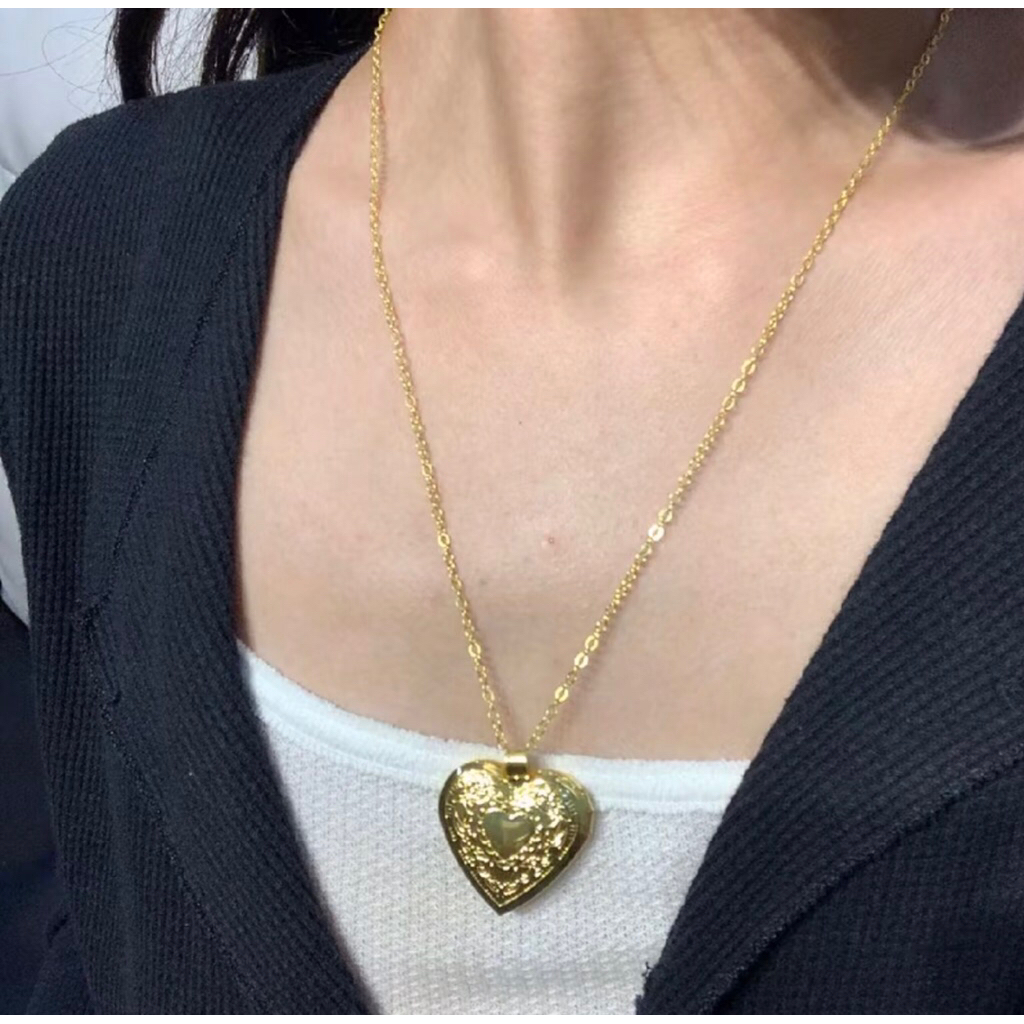 Kalung Gold Custom Foto Love Aesthetic Model Terbaru