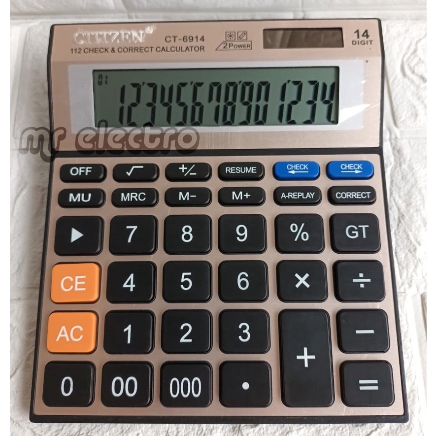 

KODE T16U KALKULATOR CT 6914 14 DIGIT CHECK AND CORRECT LAYAR BESAR KALKULATOR MEJA DAGANG KALKULATOR PASAR KALKULATOR KANTOR