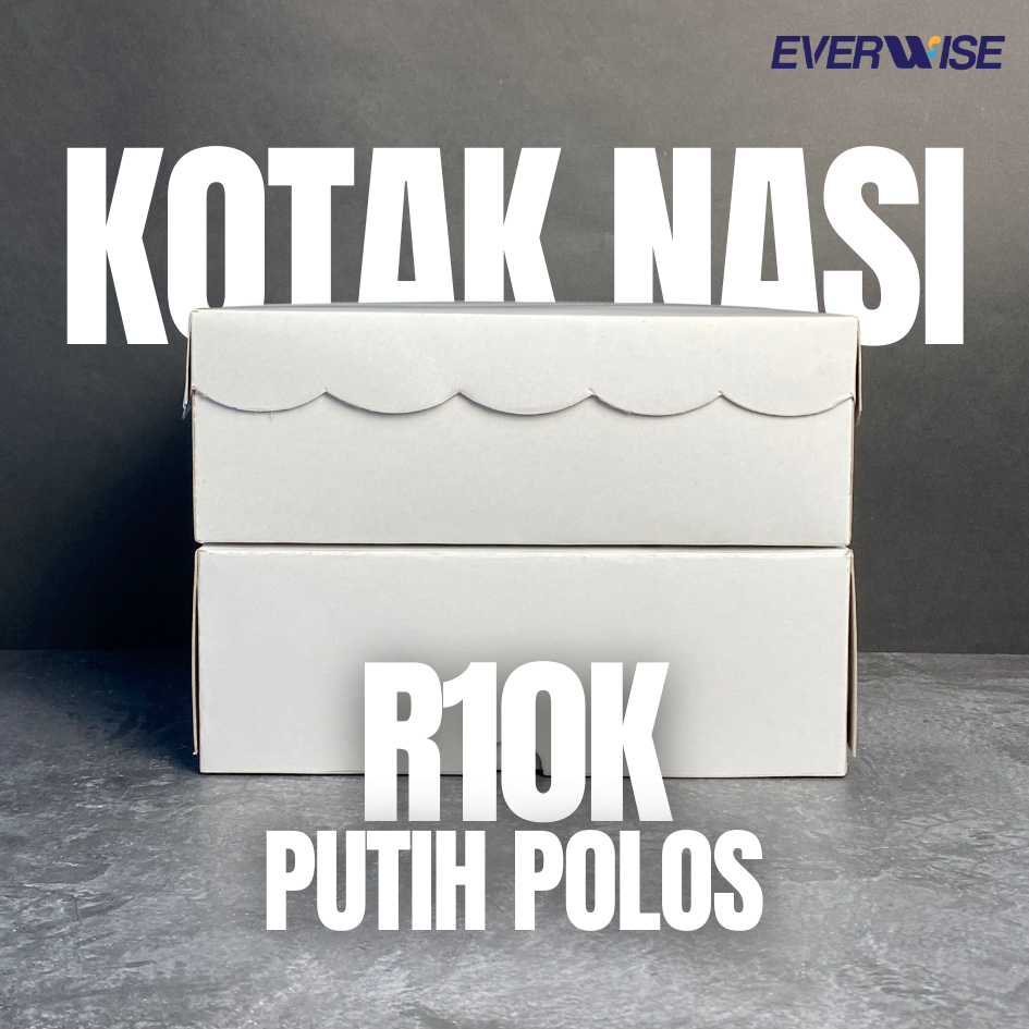 Kotak Nasi Katering R10K (Tutup Setengah/Tutup Penuh) Dus Putih Polos Non Laminasi 20 x 20