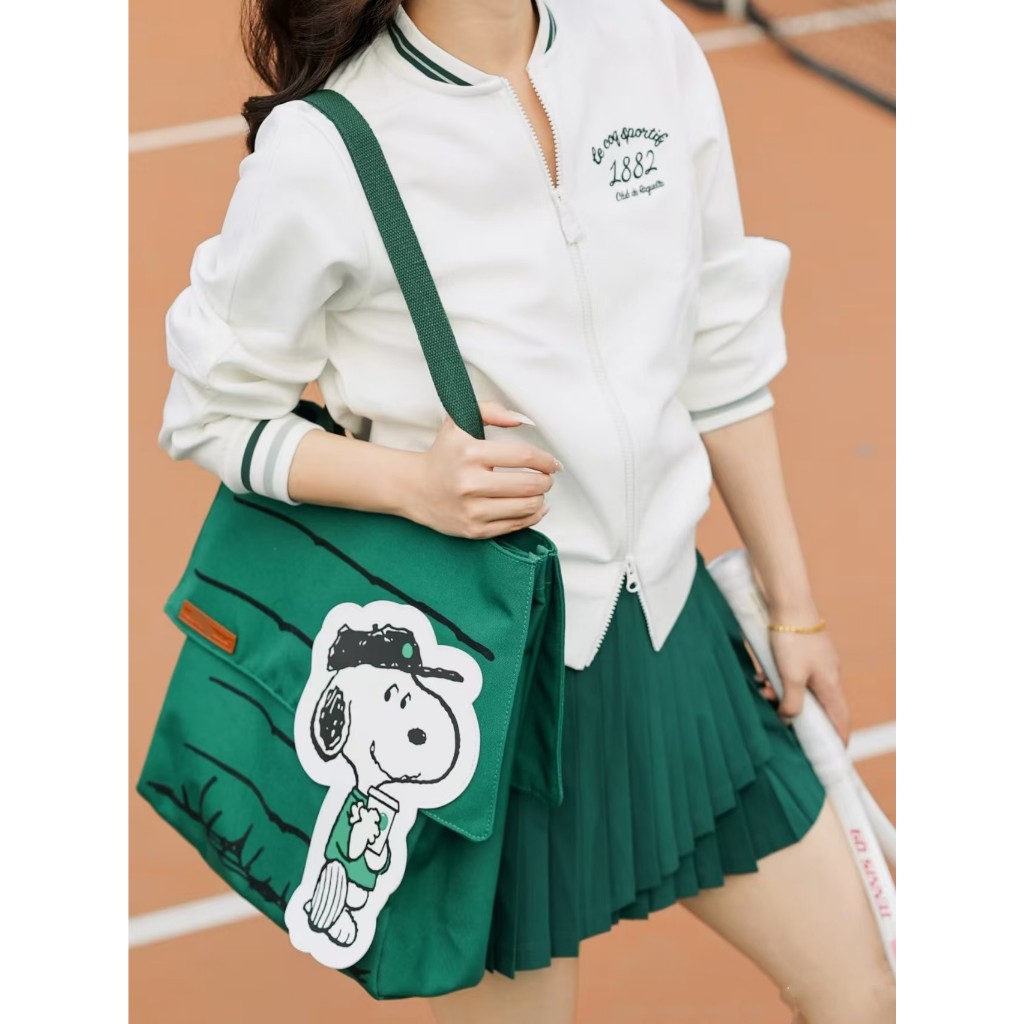 Starbucks PEANUTS Snoopy Tas Kanvas Model Tote Bag Motif Kartun Lucu untuk Olahraga Sekolah dan Kerj