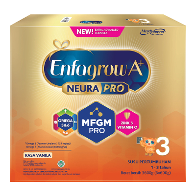 

Enfagrow A+ Neurapro 3 Susu Bubuk Pertumbuhan Anak 1-3 Tahun Vanila 3.6 kg