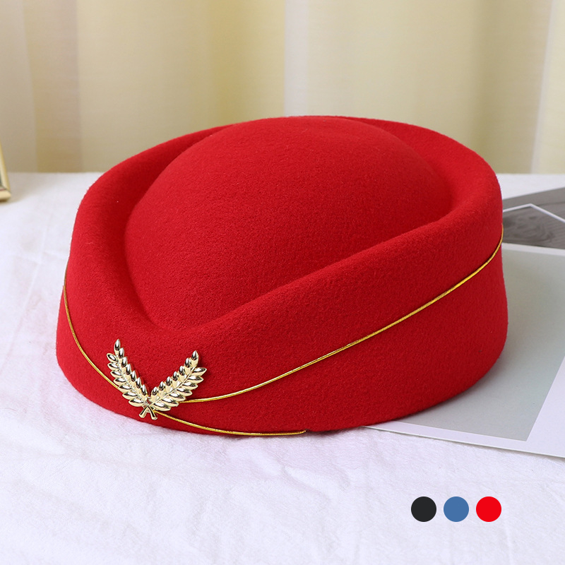 Topi Pramugari Wanita Sexy Topi Pramugari Dewasa Cosplay Topi Pramugari Emirates Bahan Wol Premium