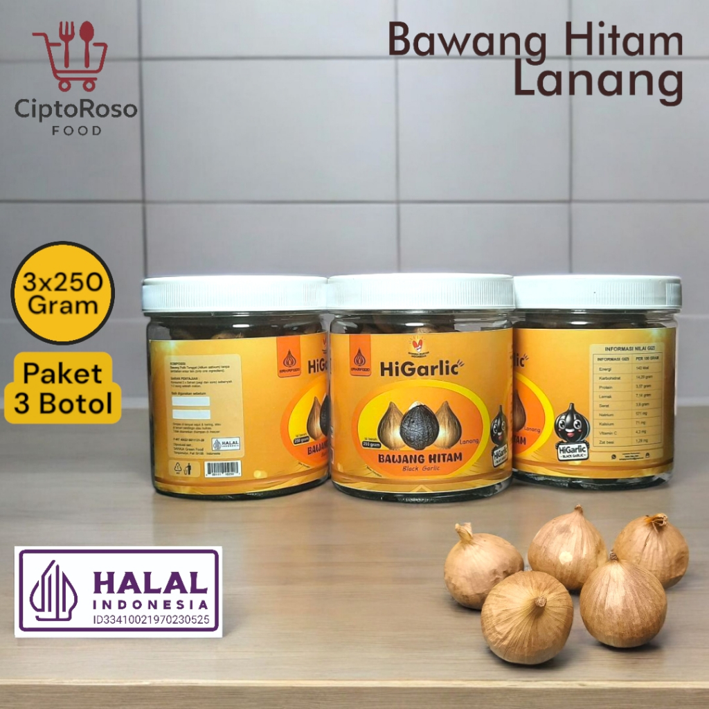 

Black Garlic Tunggal paket 3botol Bawang Hitam Lanang HiGarlic superfood superyou