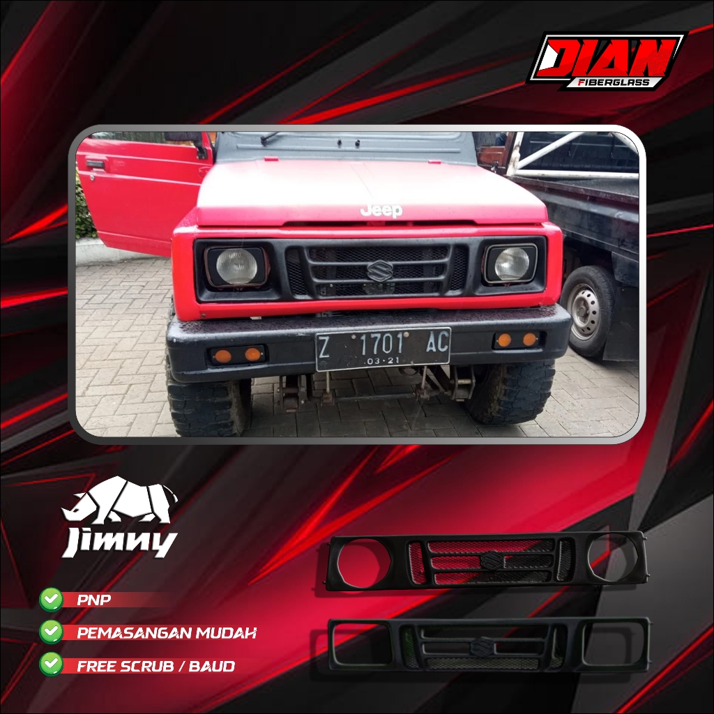 grill jimny ori lampu bulat berkualitas grill jimny model bulat  grill depan jimny ori  grill suzuki