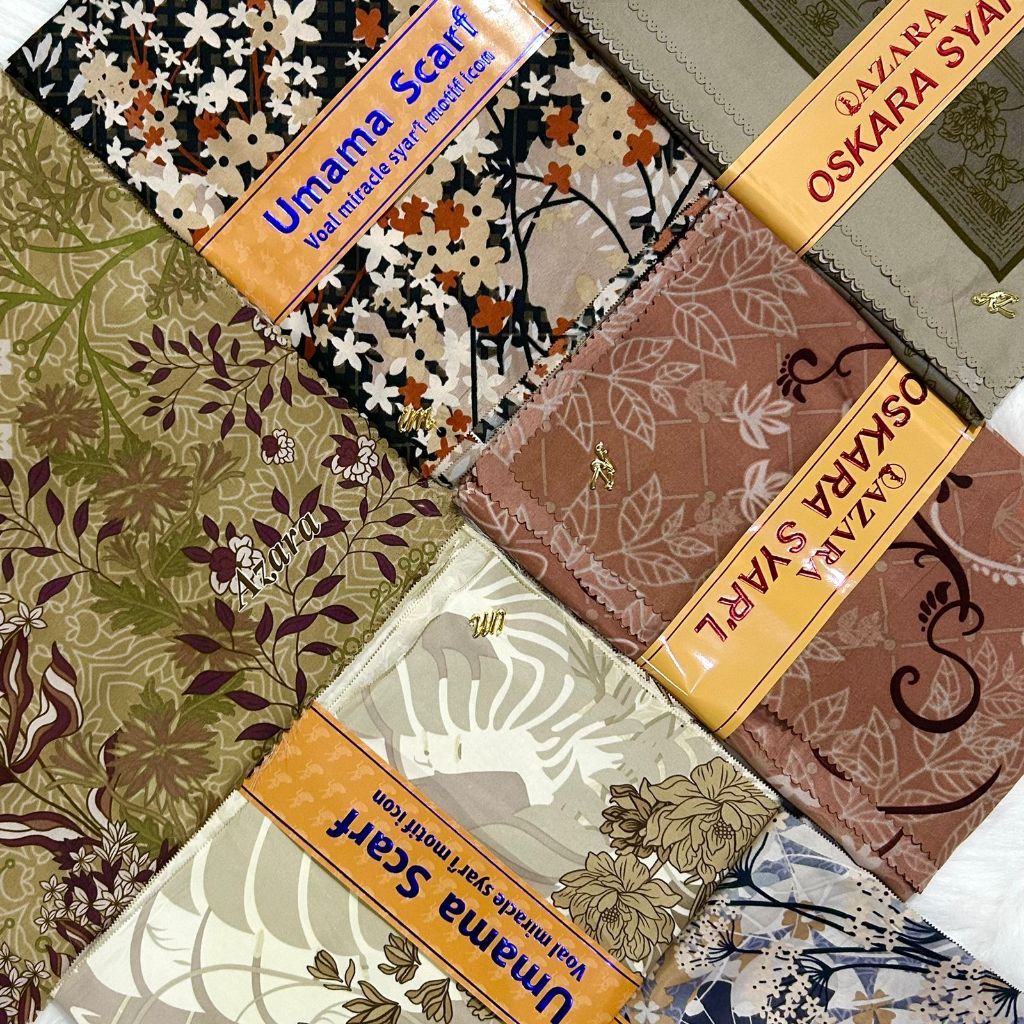 Termurah Hijab Segiempat Oskara AZARA Motif Syari  / motif UMAMA / motif / Segi empat Syar'i/ Laserc