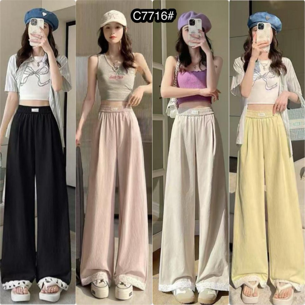 celana katun kombi renda import